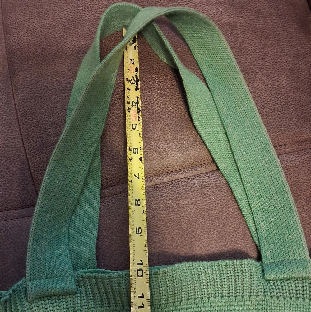 Green Hand Knitted Bunny Tote Bag